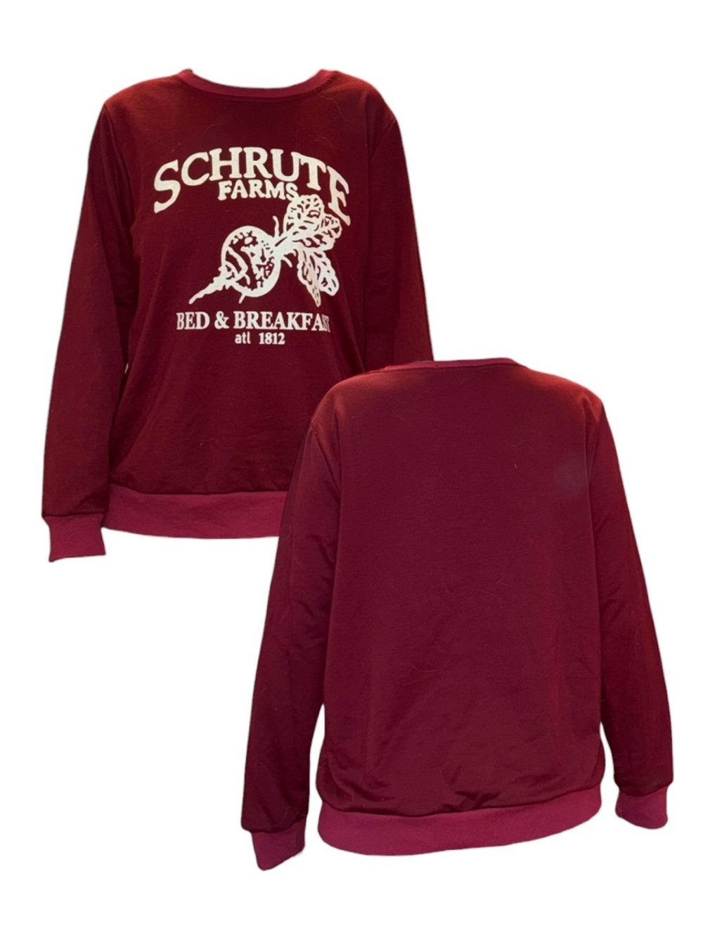 Schrute Farms Maroon Graphic Sweatshirt